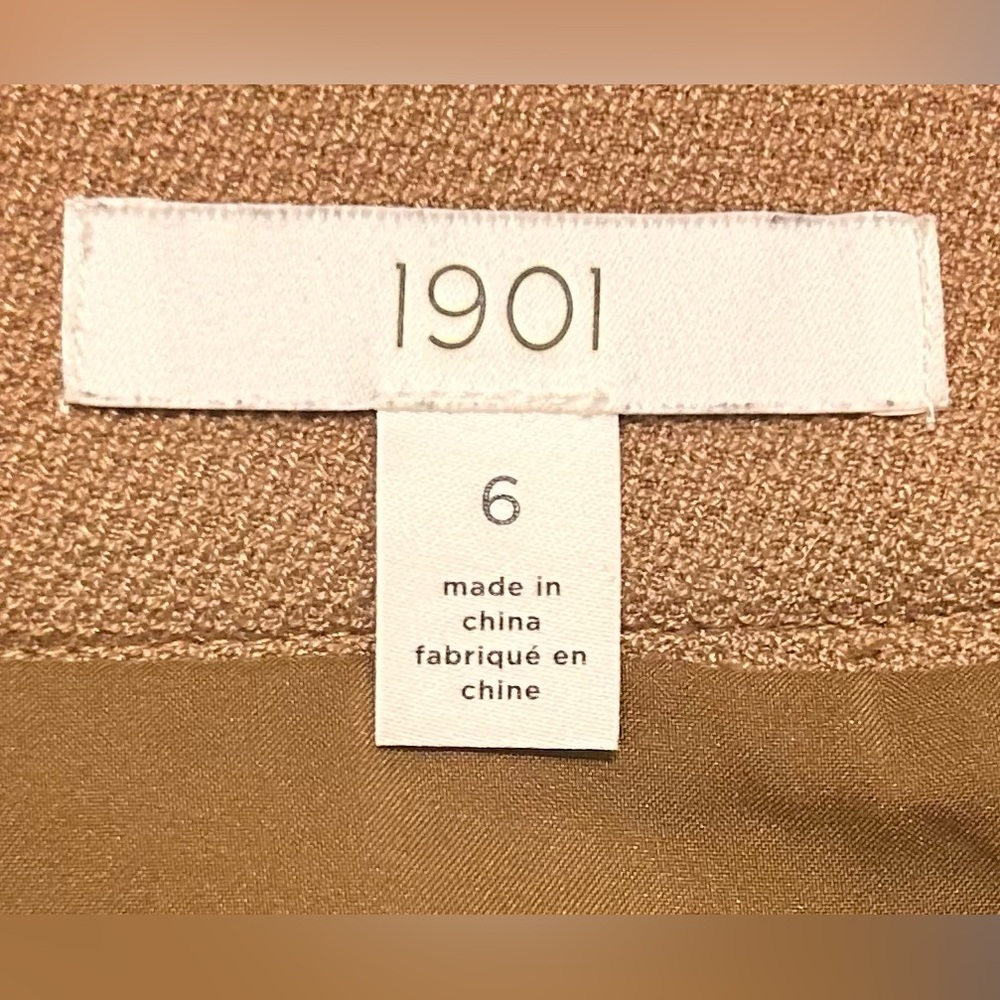 1901 Tan Button Front A-Line Mini Skirt Size 6 - Picture 3 of 3